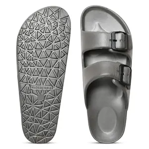 Stylish & Comfortable Sliders I Sliders for Men | Lightweight Perfect Filp-Flops for daily wear walking Slipper GREY 08