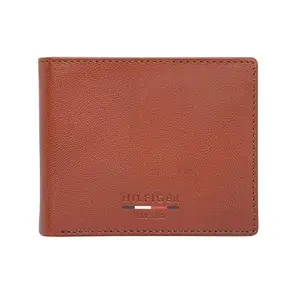 TOMMY HILFIGER Leather Wallet for Men, Global Coin Wallet, Tan