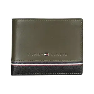 Tommy Hilfiger Men RFID Protected Bellwood Global Coin Wallet - Olive+Black, No. of Card Slot: 4