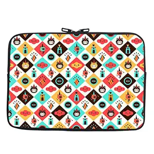 TheSkinMantra Chain Laptop Sleeve Bag Compatible with Laptop/Macbooks/Chrombook/Notebook/Zbook (13.3 Inch (Chain), Cat Checks Pattern)
