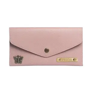 The Messy Corner Premium Vegan Leather Personalized Women's Wallet (Salmon Pink)