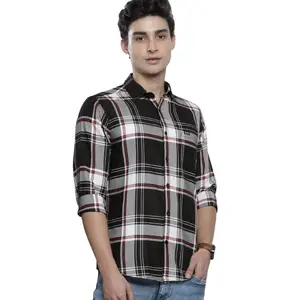 Brand: The Indian Garage Co The Indian Garage Co Men Slim Fit Checkered Full Sleeves Spread Collar Casual Shirt