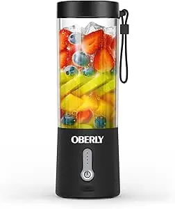 Portable Blender, OBERLY Smoothie Juicer Cup - Six Blades in 3D, 13oz Fruit Mixing Machine