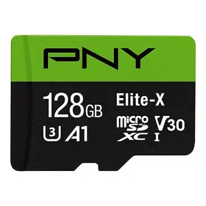 PNY Elite-X Micro SD 128GB, U3, V30, A1, Class 10, up to 100MB/s – P-SDU128U3WX-GE