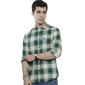 Brand: The Indian Garage Co The Indian Garage Co Men Slim Fit Checkered Full Sleeves Spread Collar Casual Shirt