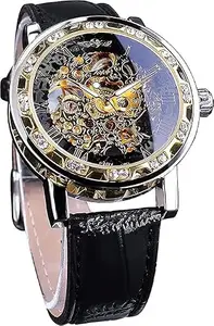 PIENO FORSININNG Leather T-Winner Fashion Analogue Men's Watch Gold Dial