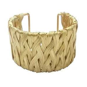 MEENAZ Bracelet for Women | Fashion Golden Broad Wrist Bracelet for Woman Hand Accessories for Women Golden Bold Cuff Bracelets for Girls Birthday Gift for Women Anniversary Gift for Wife anti tarnish