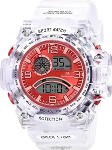 AB Collection A Digital Watch Multi-Functional Automatic Digital Watch Scratch & Shock Resistant Digital Watch for Men's, Kids, Boys (Red)