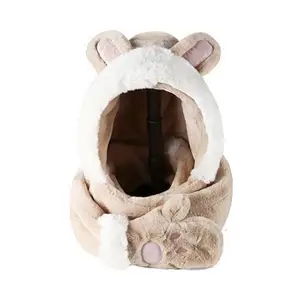 3 In 1 Women€S Hooded Scarf Paw Gloves Hat Headscarf Winter Cute Animal Hat Khaki | Womens Accessories | Hats