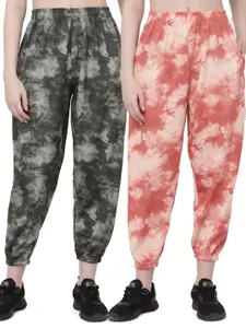 Visit the UZARUS Store UZARUS Women's and Girls Printed Joggers Trackpant Night Dress Lounge Wear Printed Pyjama/Pyjami Combo - (Pack of 2)