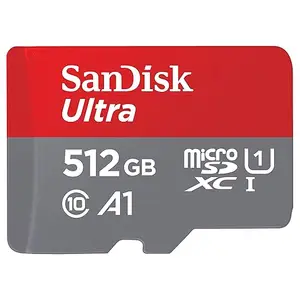 SanDisk 512GB Ultra MicroSDXC UHS-I Memory Card with Adapter - 120MB/s, C10, U1, Full HD, A1, Micro SD Card - SDSQUA4-512G-GN6MA price in India.