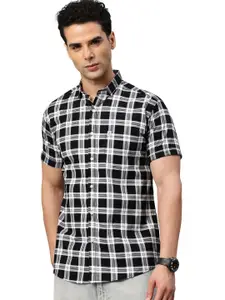 Visit the Majestic Man Store Majestic Man Slim Fit Pure Cotton Checked Half Sleeve Casual Shirt