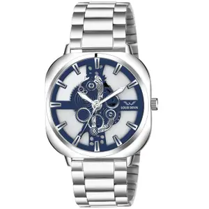 Visit the LOUIS DEVIN Store LOUIS DEVIN Stainless Steel Chain Analog Wrist Watch for Men (Black/Blue/Brown/Green/White Dial) | LD-G081-CH