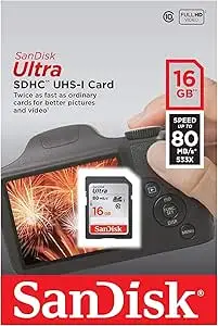 SanDisk SDHC UHS-I 16GB Ultra SDHC Class 10 80 MB/s Memory Card