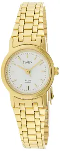 Visit the TIMEX Store TIMEX Classics Analog Watch for Women with White Round Dial & Gold Stainless Steel Bracelet Band Water Resistant Women's Wrist Watches - B303