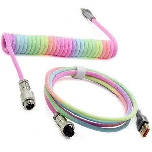 ZDawnn Braided Keyboard Cables 1.5m Coiled Type-C to USB A