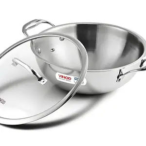 Triply Stainless Steel Extra Deep Tasla - 26 cm, 4.1 LTR (Induction Friendly), (Size 26 4.1LTR)