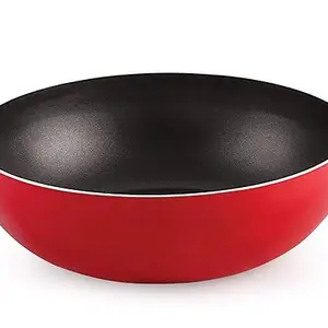 Nirlon Cooking Non-Stick Gas Stove Compatible Bottom deep Fry kadhai 18.5cm - 1.2 LTR(26mm_Classic_KD10)