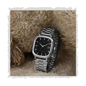 Visit the Shocknshop Store Shocknshop Stainless Steel Analog Square Dial Date Display Unisex Wrist Watch for Man & Woman -W148