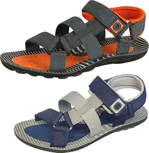 GeNIAL Men Multicolor Sandals | Size - 10 | P.10 ORNG-P.11 BLU-10