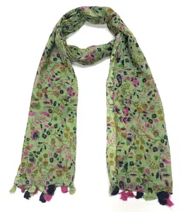 Scarf Woman Floral Print Poly Muslin Scarves | Hijab Scarf | Headscarf | Neck Scarf | Stoles | Wraps (Size: 50 C.M X 1.80 C.M).