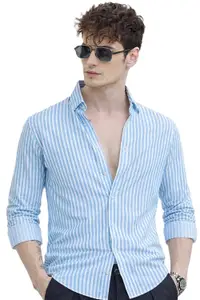 Visit the U TURN Store U TURN Men's Casual Printed Striped Stylish Latest Formal Shirt for Men Plus Size Shirt for Men