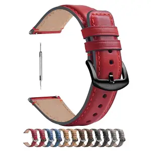 Fullmosa Quick Release Watch Band 22mm 20mm 18mm,Burnished Leather Wacth Bands for Samsung Galaxy Watch 5/4/3 | Huawei Watch | Fossil Watch | Amazfit Watch | Oneplus Watch | Pebble Watch | Seiko Watch