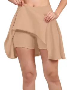 Mehrang Girl's/Women's Classic Stretchy All Time Trendy Skater Skirt with Attached Inner Shorts and Flared Inskirt