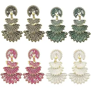 Fashion Frill Jhumki Earrings For Women Gold Plated Jewellery Earrings Combo Mayur Earrings For Women and Girls Pair of 4