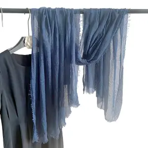 Crinkled PolyCotton Scarf for Women - 180 x 90 cm Stole for Women | PolyCotton Scarf for Summers, Head Cover for Women | Lightweight Scarf for Women | Women Accessory