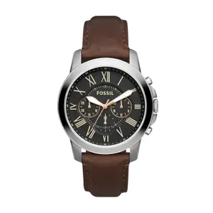Visit the Fossil Store Fossil Chronograph men Grant Brown Quartz Leather Watch FS4813IE