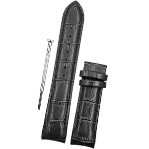 DBLACK ''TST2'' Genuine Leather Watch Strap, Bamboo Pattern Design Watch Band // Compatible with Tissot Couturier 1853 & Other Models, Full-Padded Curved Watch Belt (Choose Your Size & Color)