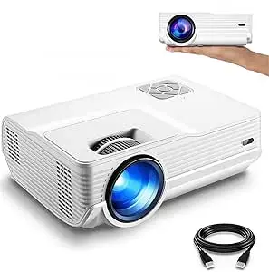 FunLites 4600lux Portable Video Projector,Supported 1080P Outdoor Movie Projector