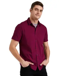 Brand: Amazon Brand - Symbol Amazon Brand - Symbol Men's Cotton Shirt | Casual | Plain | Half Sleeve | Summer - Regular Fit (Available in Plus Sizes)