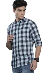 Brand: The Indian Garage Co The Indian Garage Co Men Slim Fit Checkered Full Sleeves Cutaway Collar Casual Shirt