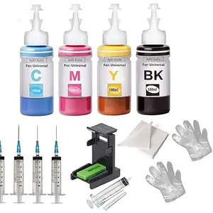 445XL & 446XL Ink Cartridge Multicolor Refill Ink with Suction Tool Kit Combo Compatible for Pixma iP2840, MG2440, MG2540,MX494,MG3040,PIXMA MG2545S,PIXMA TS3140, TS204(BCMY Ink kit Set)