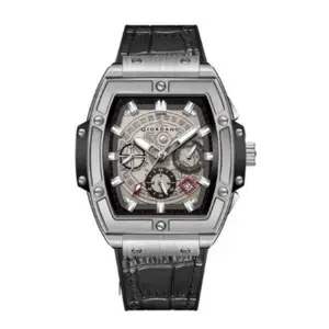 Visit the Giordano Store Giordano Designer Multifunction Watch for Men with Square Dial and Leather Band – Elegant Casual & Formal Style