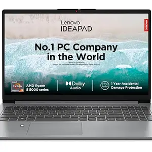Lenovo IdeaPad 1 AMD Ryzen 5 5500U 15.6" (39.62cm) FHD Thin & Light (8GB/512GB SSD/Windows 11/Office 2021/HD Camera/1 Year ADP Free/Grey/1.6Kg), 82R400BGIN
