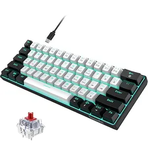 Snpurdiri Wired 60% Mechanical Gaming Keyboard, Switch Anti-Ghosting 61 Key Keyboard