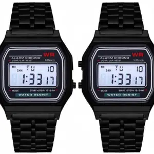 Brand: Acnos Acnos Brand 2 Combo Digital 4 Colours Vintage Square Dial Unisex Water Resist Watch for Men Women Pack of 2 (WR70)