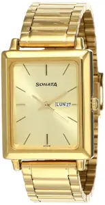 Visit the Sonata Store Sonata Analog Gold Dial Men's Watch-NL7078YM04/NP7078YM04