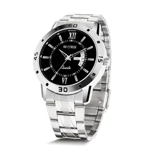 Visit the Matrix Store Matrix Antique Day & Date Leather Strap Analog Silicone Watch For Men & Boys - Black