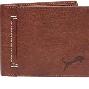 WILD EDGE Genuine Leather Men Tan Casual Solid Design Bi-fold Wallet for Men (Pack of 1)