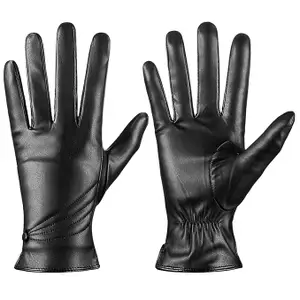 Winter Leather Gloves for Women, Warm Touchscreen Driving Texting Cashmere Lined Gloves…