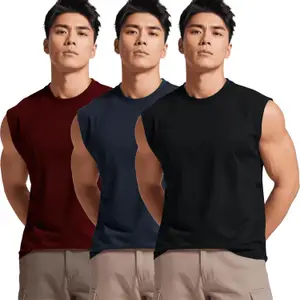 Visit the JUARI BE A GENTLEMAN Store JUARI BE A GENTLEMAN Cotton Regular Fit,Sleeveless, Gym Vest for Men, Set of 3 (Multicolour)