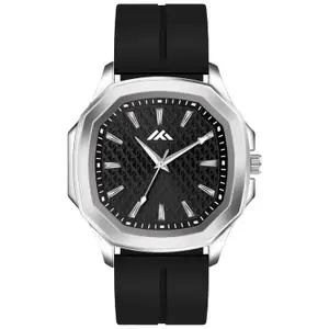 Visit the ON TIME OCTUS Store ON TIME OCTUS Analogue Silver Color Case with Soft Silicone Strap Boy's and Men's Wrist Watch MN-61 to 65 (Black)