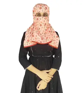 Switchon Export quality Cotton Innovative scarf Hijab mask with closer Hook and Loop Tape- Multi