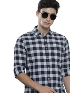 Brand: The Indian Garage Co The Indian Garage Co Men Slim Fit Checkered Full Sleeves Cutaway Collar Casual Shirt