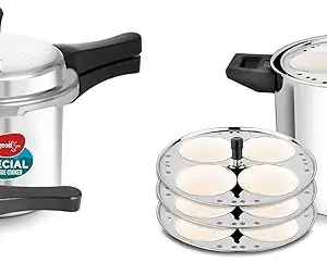 Pigeon by Stovekraft 12708 Aluminium Pressure Cooker Combo, Outer Lid