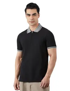 Brand: Amazon Brand - Symbol Amazon Brand - Symbol Men's Cotton Rich Solid Zipper Polo Collar Tshirts | Half Sleeves | Plain-Regular Fit (Available in Plus Sizes)